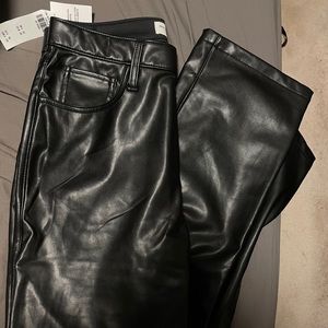 NEW W/ TAGS Abercrombie black leather pants(sz 30)